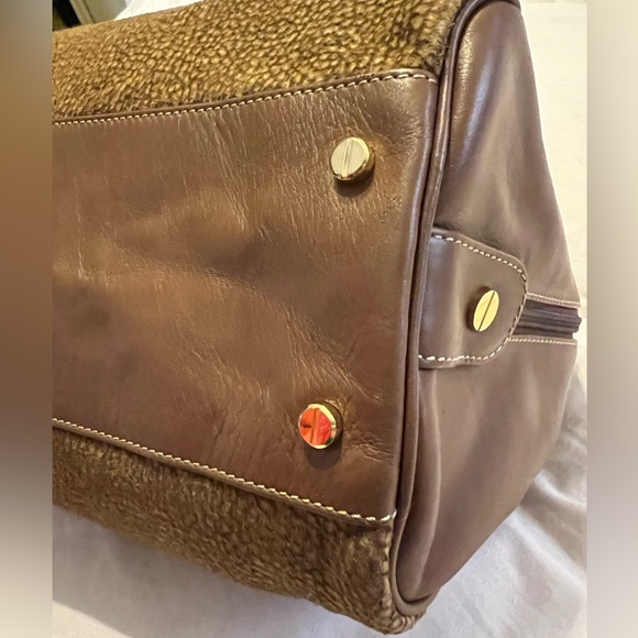 Borbonese Redwall authentic large dome purse. Made in Italy. Quail suede leather - Picture 3 of 16